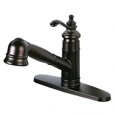 Kingston Brass Gourmetier GS7575TL Templeton Pull Out Lead Free Kitchen Faucet with Deck Plate  Oil Rubbed Bronze - B0042G8578